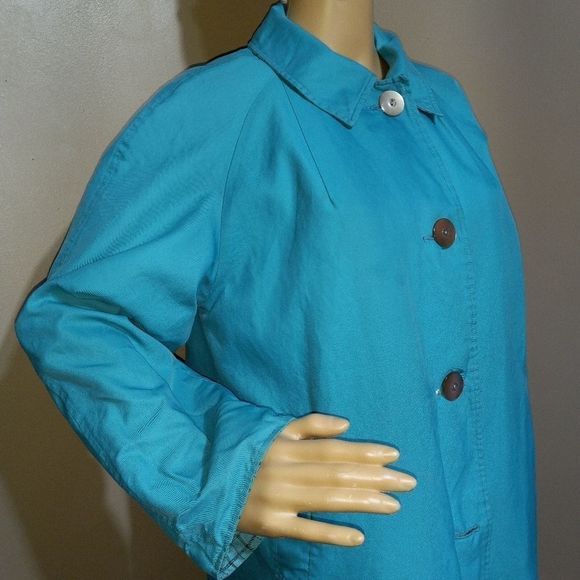 Vintage 70s Expressly for J.C.Penny turquoise coat, sz XL - Picture 7 of 12